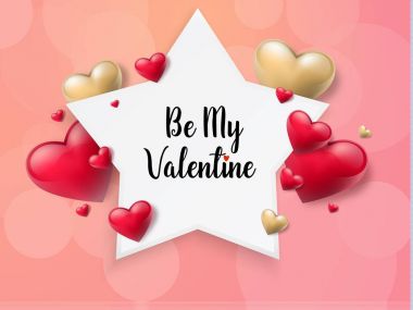 2018 Sevgililer günü arka plan metin kutusu ve güzel yürekleri. Vektör çizim