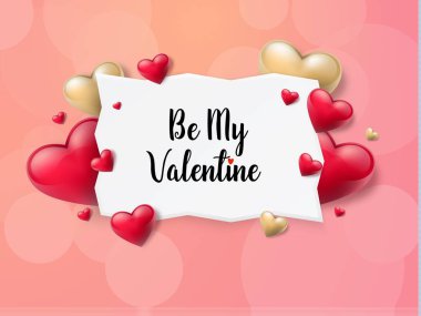 2018 Sevgililer günü arka plan metin kutusu ve güzel yürekleri. Vektör çizim