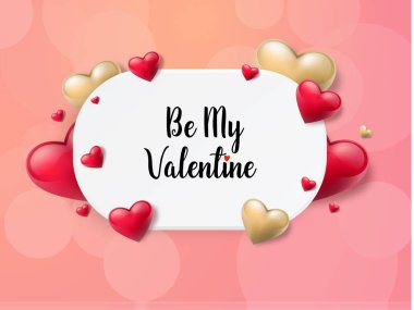 2018 Sevgililer günü arka plan metin kutusu ve güzel yürekleri. Vektör çizim