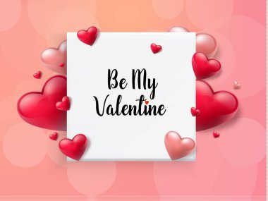 2018 Sevgililer günü arka plan metin kutusu ve güzel yürekleri. Vektör çizim