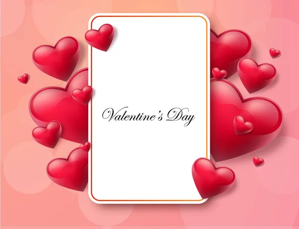 Fondo Del Día San Valentín 2018 Con Caja Texto Corazones — Archivo Imágenes Vectoriales
