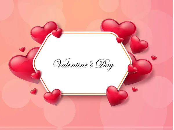 2018 Valentine Day Background Textbox Beautifull Hearts Vector Illustration — Stock Vector