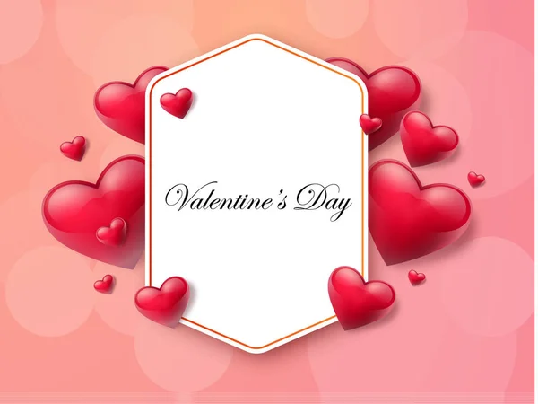 2018 Valentine Day Background Textbox Beautifull Hearts Vector Illustration — Stock Vector