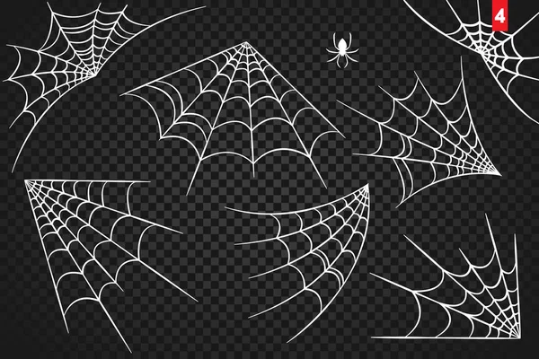 Ιστός Αράχνης Για Απόκριες Σχεδιασμός Απομονώνονται Μαύρο Φόντο Εικονογράφηση Διάνυσμα — Διανυσματικό Αρχείο