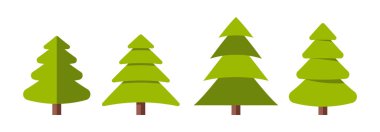 Noel ağacı koleksiyonu, modern düz tasarım..