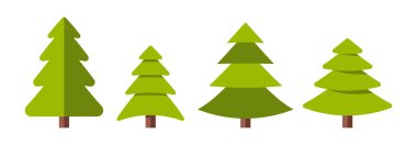 Noel ağacı koleksiyonu, modern düz tasarım..