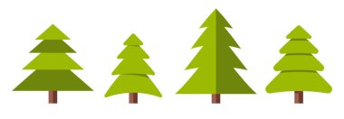 Noel ağacı koleksiyonu, modern düz tasarım..