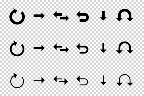 Flechas Vector Conjunto Flechas Planas Diferentes Aisladas Sobre Fondo Transparente — Archivo Imágenes Vectoriales