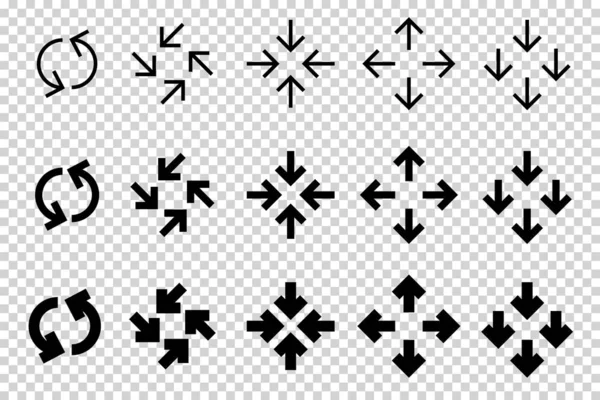 Flechas Vector Conjunto Flechas Planas Diferentes Aisladas Sobre Fondo Transparente — Archivo Imágenes Vectoriales