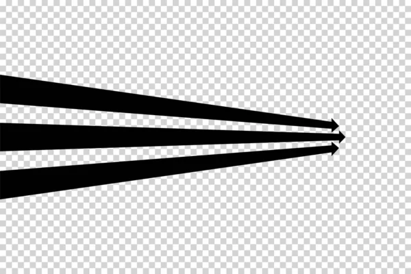 Вектор Стрел Плоские Черные Стрелки Изолированы Прозрачном Фоне — стоковый вектор