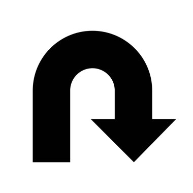 Siyah vektör oku beyaz arkaplanda izole edildi.