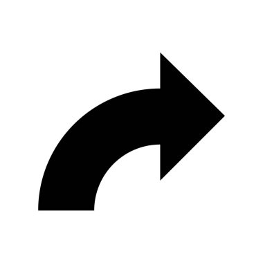 Siyah vektör oku beyaz arkaplanda izole edildi.