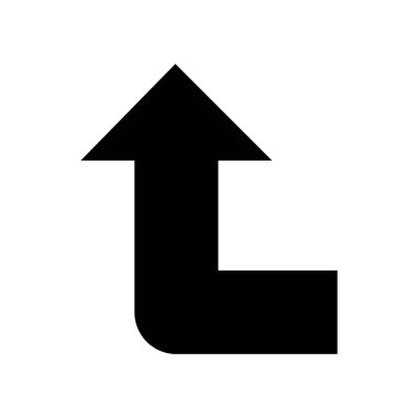 Siyah vektör oku beyaz arkaplanda izole edildi.