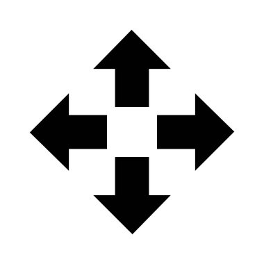 Siyah vektör oku beyaz arkaplanda izole edildi.