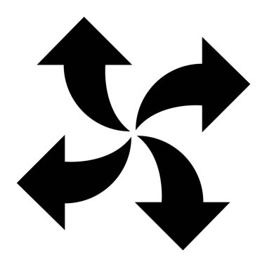 Siyah vektör oku beyaz arkaplanda izole edildi.