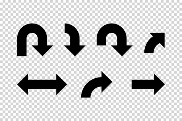 Vetor Setas Definir Setas Diferentes Planas Isoladas Fundo Transparente —  Vetores de Stock