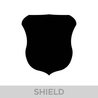 Vektör Kalkanı simgesi. Heraldik kalkanlar, güvenlik siyah etiketleri.