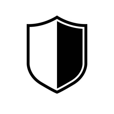 Vektör Kalkanı simgesi. Heraldik kalkanlar, güvenlik siyah etiketleri.