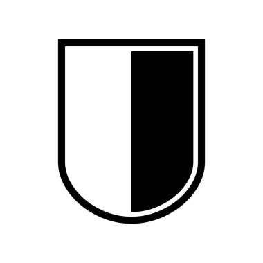 Vektör Kalkanı simgesi. Heraldik kalkanlar, güvenlik siyah etiketleri.