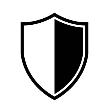 Vektör Kalkanı simgesi. Heraldik kalkanlar, güvenlik siyah etiketleri.