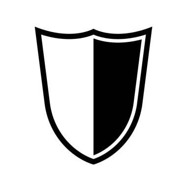 Vektör Kalkanı simgesi. Heraldik kalkanlar, güvenlik siyah etiketleri.