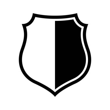 Vektör Kalkanı simgesi. Heraldik kalkanlar, güvenlik siyah etiketleri.