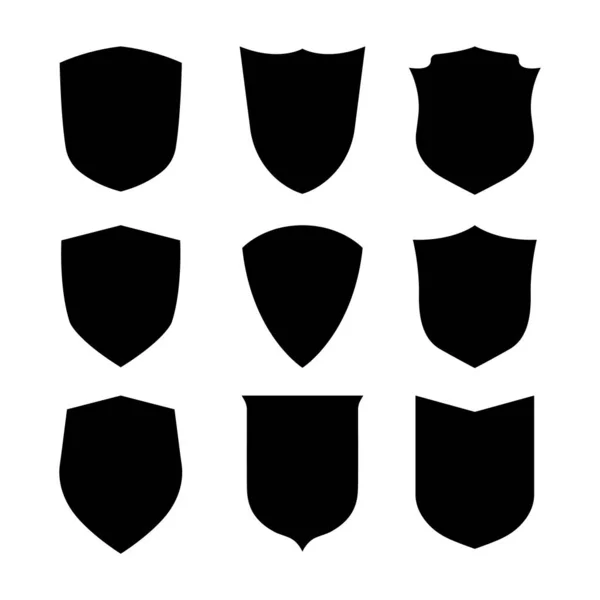 Vektör Kalkanı simgesi. Heraldik kalkanlar, güvenlik siyah etiketleri.
