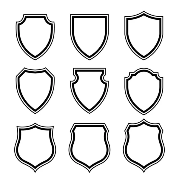 Vektör Kalkanı simgesi. Heraldik kalkanlar, güvenlik siyah etiketleri.