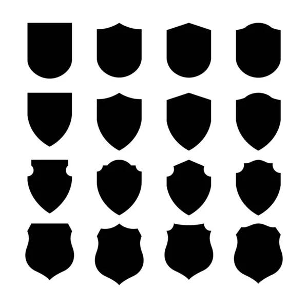 Vector Shield Icon Heraldic Shields Security Black Labels — Stock Vector