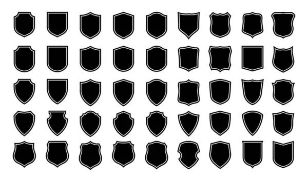 Vector Shield Icon Heraldic Shields Security Black Labels — Stock Vector