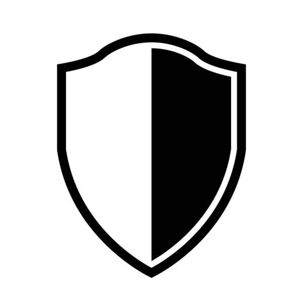 Icono Del Escudo Vectorial Escudos Heráldicos Etiquetas Negras Seguridad — Vector de stock