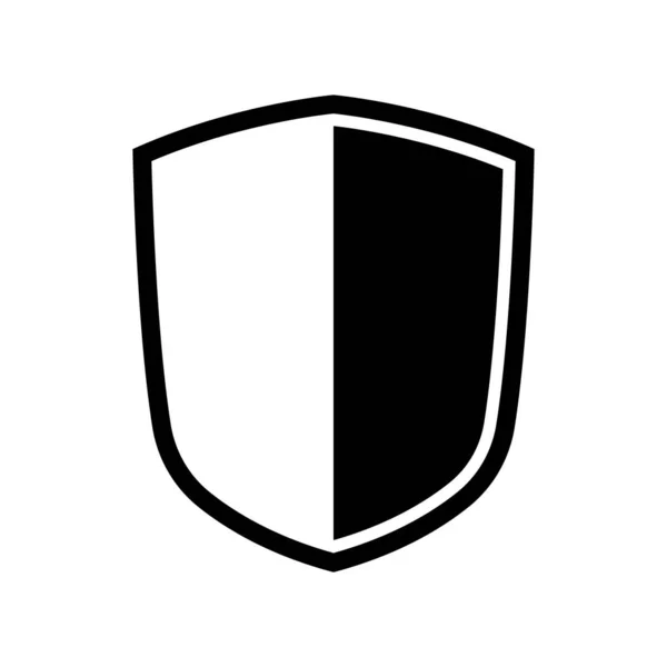 Icono Del Escudo Vectorial Escudos Heráldicos Etiquetas Negras Seguridad — Vector de stock