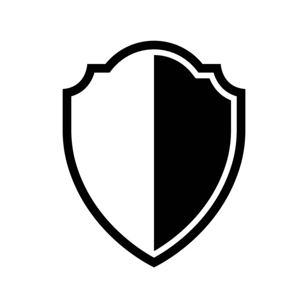 Icono Del Escudo Vectorial Escudos Heráldicos Etiquetas Negras Seguridad — Vector de stock