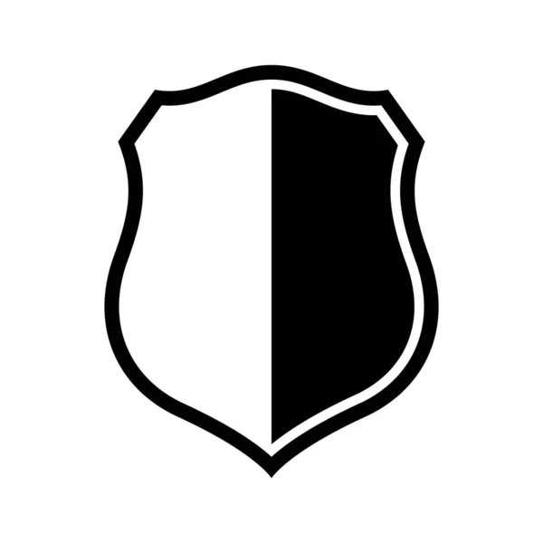 Icono Del Escudo Vectorial Escudos Heráldicos Etiquetas Negras Seguridad — Vector de stock