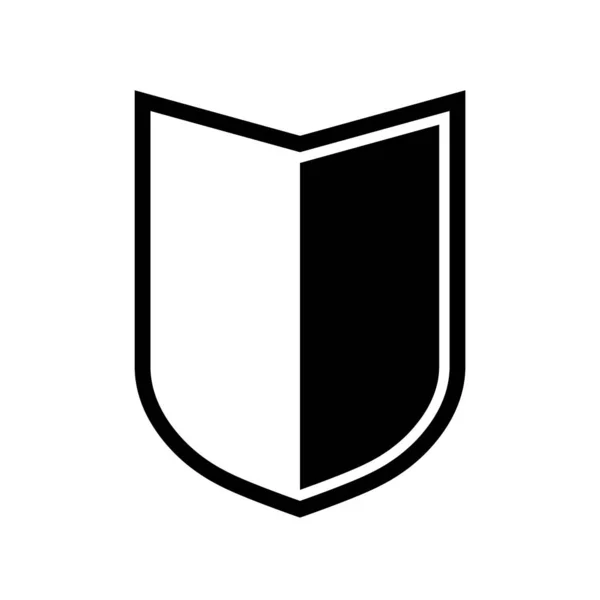 Icono Del Escudo Vectorial Escudos Heráldicos Etiquetas Negras Seguridad — Vector de stock