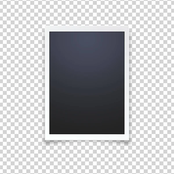 Blank Realistic Vector Photo Frame Isolated Transparent Background — Stock vektor