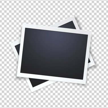 Boş gerçekçi vektör fotoğraf çerçevesi, şeffaf arkaplanda izole.