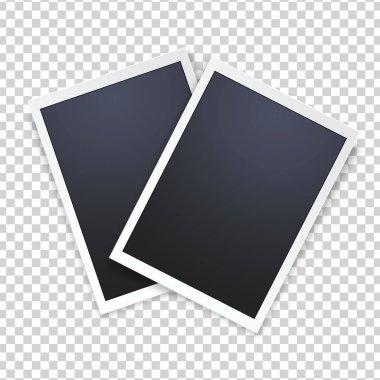 Boş gerçekçi vektör fotoğraf çerçevesi, şeffaf arkaplanda izole.