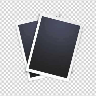 Boş gerçekçi vektör fotoğraf çerçevesi, şeffaf arkaplanda izole.