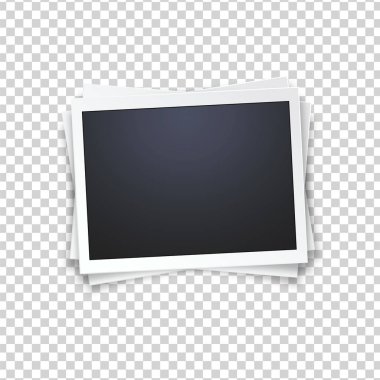 Boş gerçekçi vektör fotoğraf çerçevesi, şeffaf arkaplanda izole.