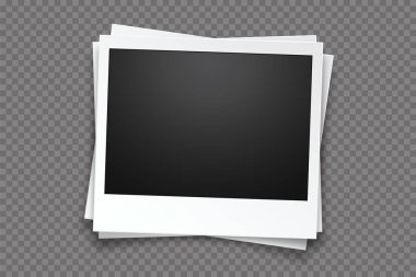 Boş gerçekçi vektör fotoğraf çerçevesi, şeffaf arkaplanda izole.