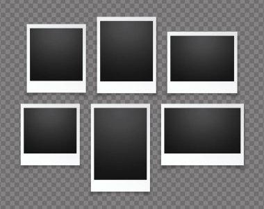 Boş gerçekçi vektör fotoğraf çerçevesi, şeffaf arkaplanda izole.