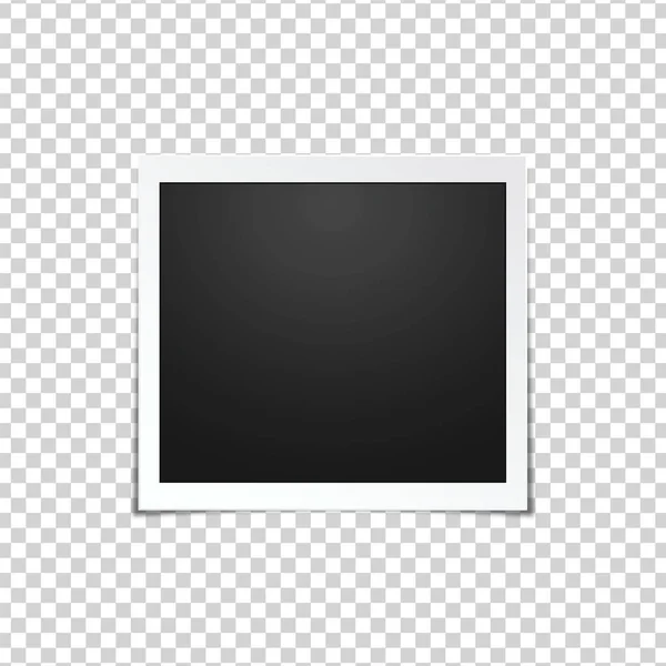 Blank Realistic Vector Photo Frame Isolated Transparent Background — Stock Vector