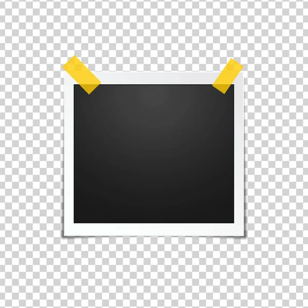 Cadre Photo Fixé Avec Ruban Adhésif Sur Fond Transparent Cadre — Image vectorielle