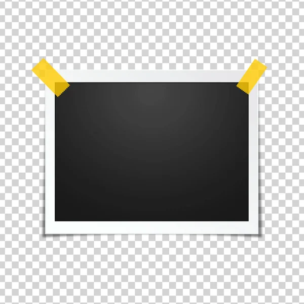 Cadre Photo Fixé Avec Ruban Adhésif Sur Fond Transparent Cadre — Image vectorielle