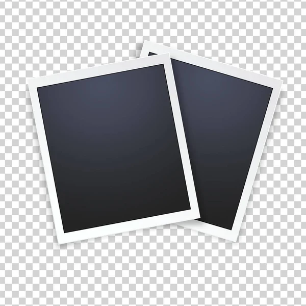 Blank Realistic Vector Photo Frame Isolated Transparent Background — Stock vektor