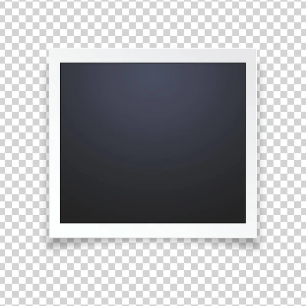 Blank Realistic Vector Photo Frame Isolated Transparent Background — Stock vektor