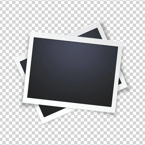 Blank Realistic Vector Photo Frame Isolated Transparent Background — Stock vektor