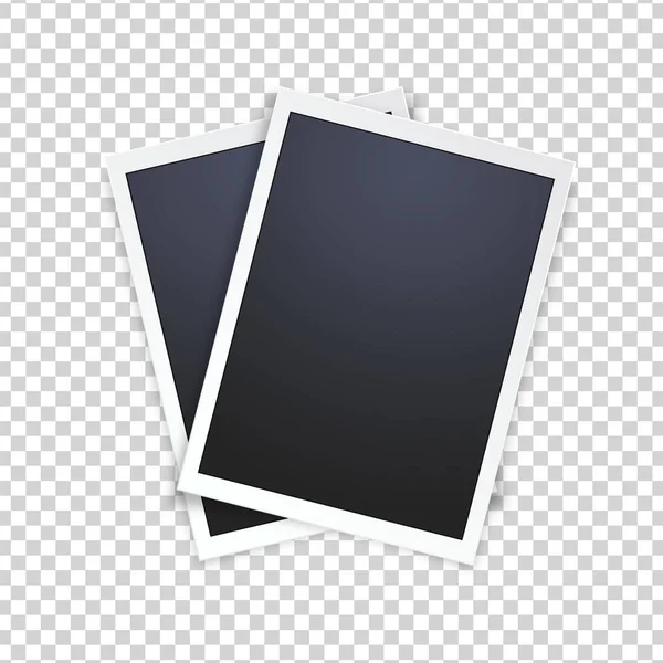 Blank Realistic Vector Photo Frame Isolated Transparent Background — Stock vektor