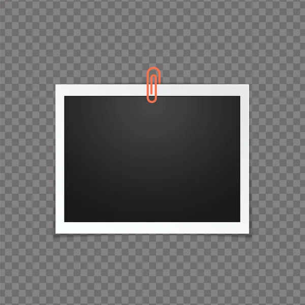 Blank Realistic Vector Photo Frame Isolated Transparent Background — Stock vektor